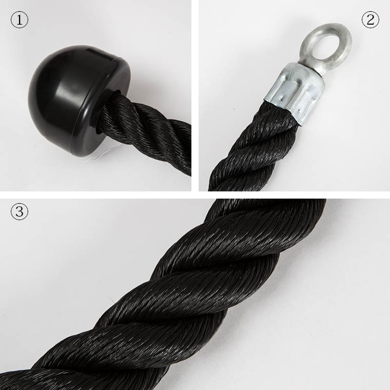 トライセプスロープシングル ケーブルアタッチメント ワンハンドル FIT TUBE シングル ワン ハンド ロープ トライセップ ロープ トレーニング バー ロング ケーブル トライセプス アタッチメント パワー ラック 上腕 三頭筋 筋トレ ワイヤー アクセサリー ウェイト 縄 トレーニング 用