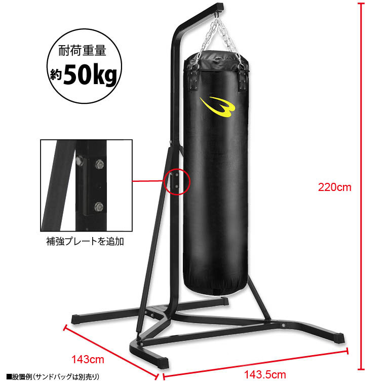 サンドバッグ折り曲げて使用する部分なので