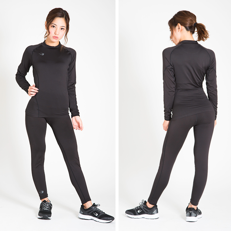 BM・WARM GEAR WOMEN ロングスリーブ ハイネック着て暖かい