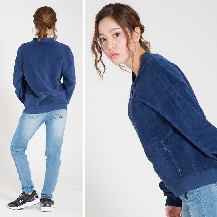 ソフトボアフリースMA-1women着こなし2"
