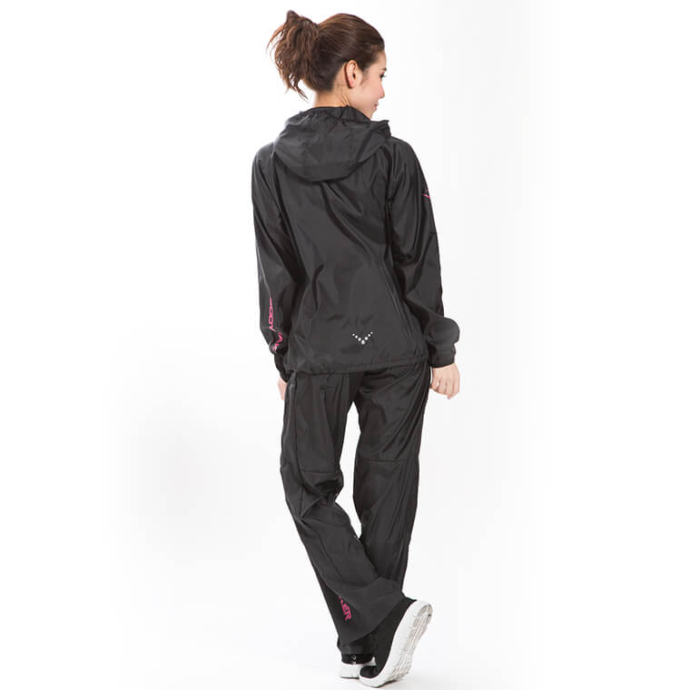 WK029 レディース着用のナイロンスポーツロングパンツ再帰反射プリントリフレクターで夜間のランニングも安全